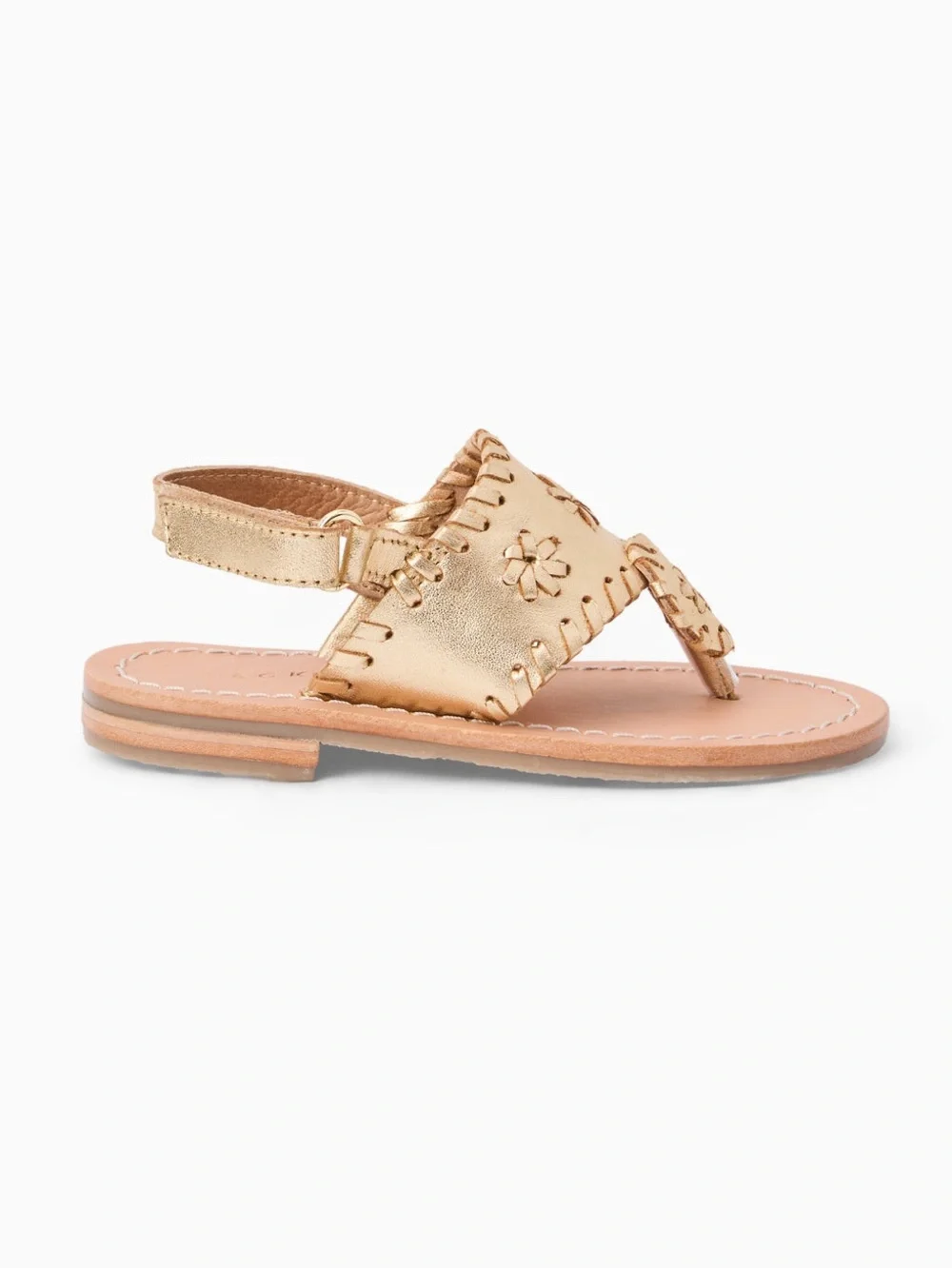 Jack Rogers Toddler Jacks Flat Sandals in a metallic gold size10